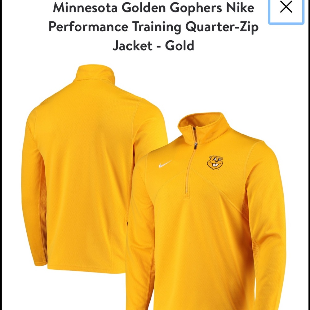 ISO Minnesota Golden Gophers Nike Performance Training Quarter-Zip Jacket - Gold